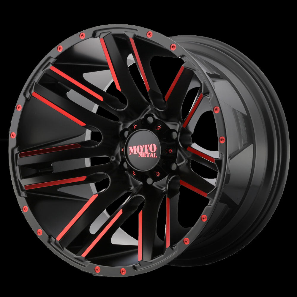 20X10 Moto Metal Razor Satin Black Red Wheel/Rim 6x135 20-10 6-135 ET-24