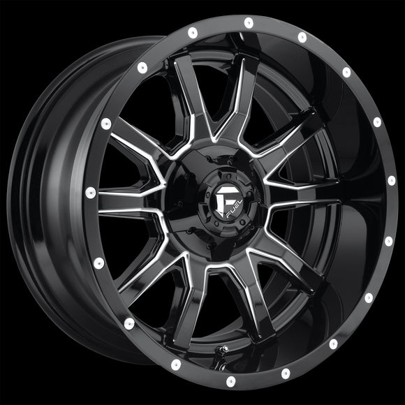 20X10 Fuel D627 Vandal Gloss Black Milled 5x114.3/127 ET1 wheel/rim