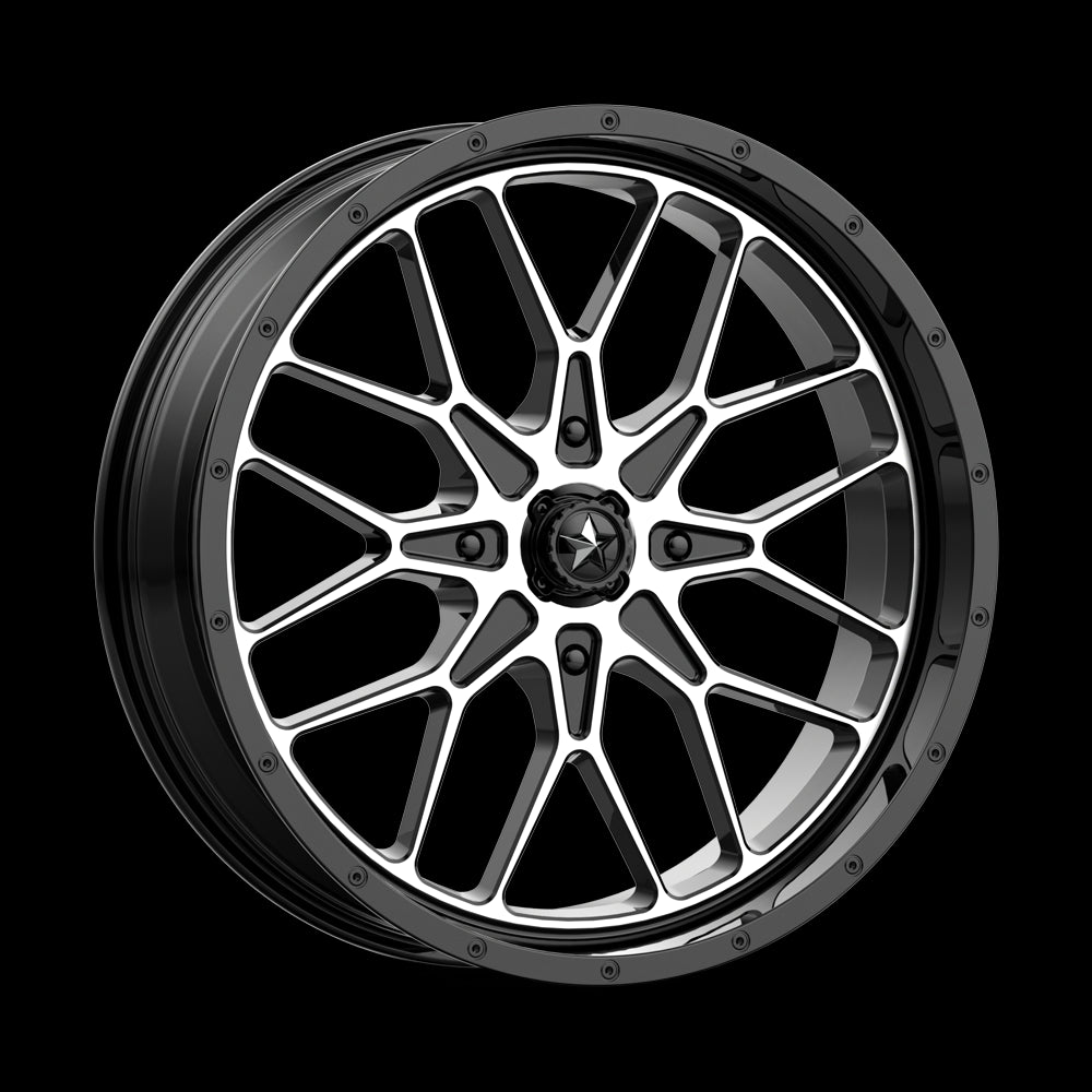 22X7 MSA OFFROAD WHEELS M45 PORTAL Gloss Black Machined 4X156 ET0 wheel/rim