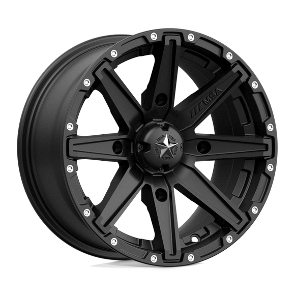 14X7 MSA Offroad Wheels Clutch Satin Black Wheel/Rim 4x137 ET10