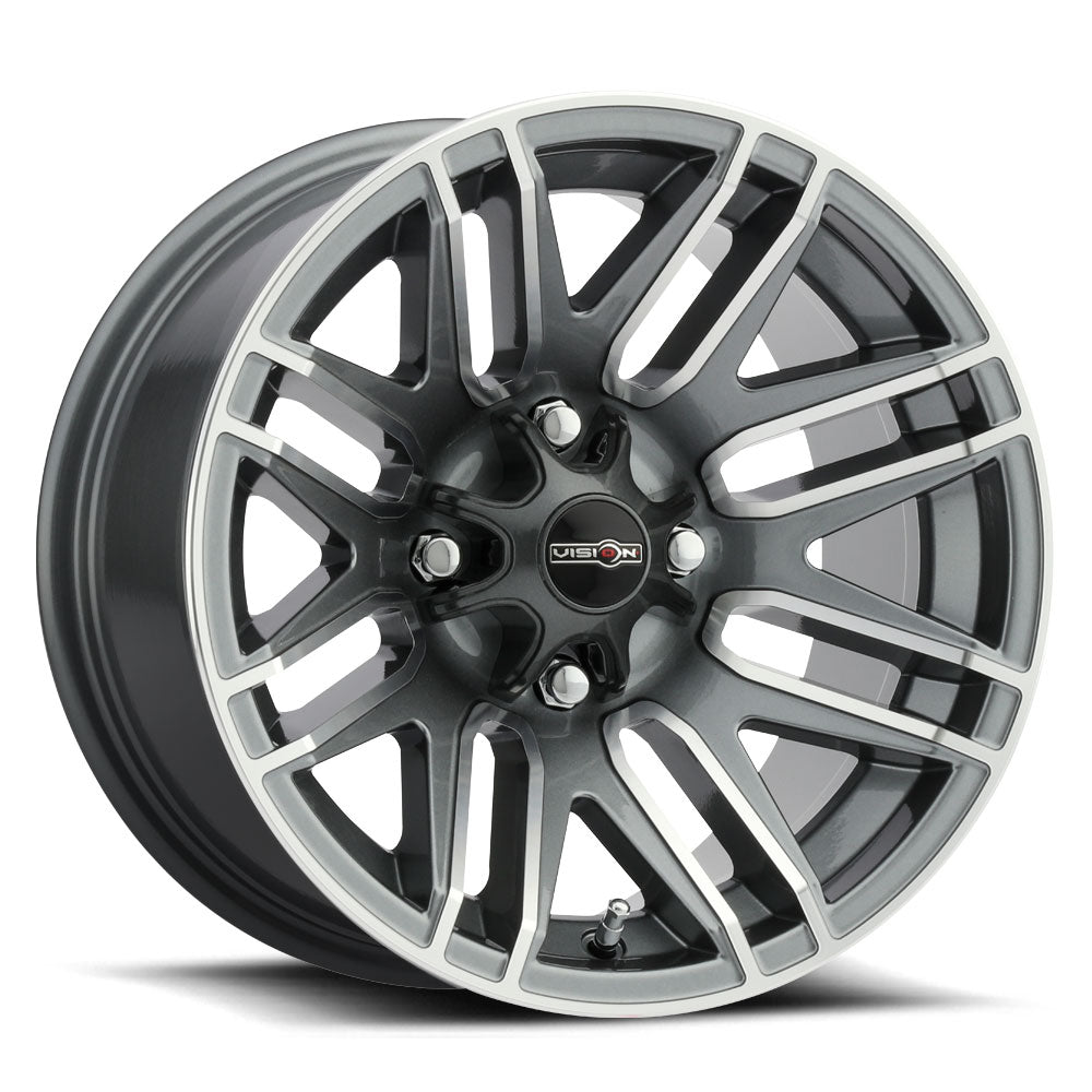 12x8 Vision 112 Assault Gunmetal Machined Face 4x110 ET-10.2 Wheel Rim - 0