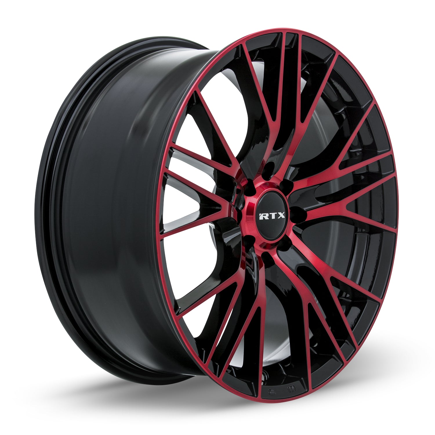 17x7.5 RTX Vertex Black Machined Red 5x112 ET40 wheel/rim