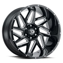 24x12 Vision 361 Spyder Gloss Black Milled Spoke 6x139.7 ET-57 CB106.2-2