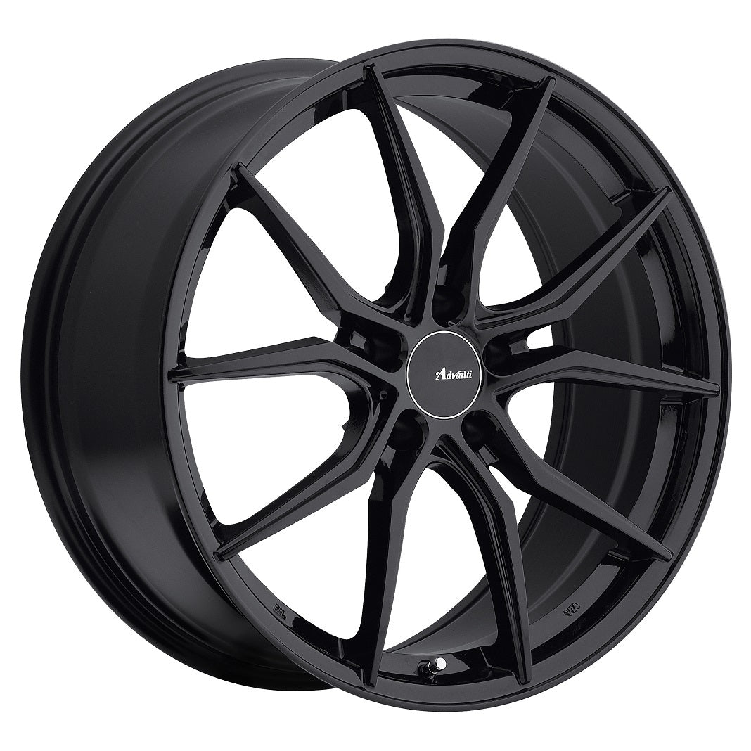 17x7.5 Advanti Racing Hybris Gloss Black 5x114.3 5x4.5 ET45 Wheel Rim