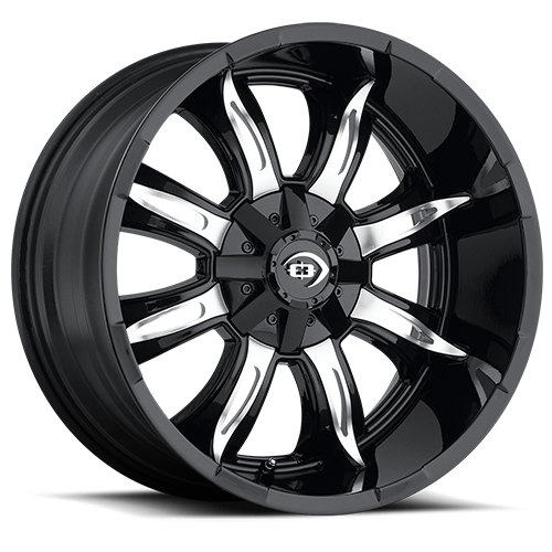 18x9 Vision 423 Manic Gloss Black Machined Face Wheel 8x165.1 ET-12 CB125.2
