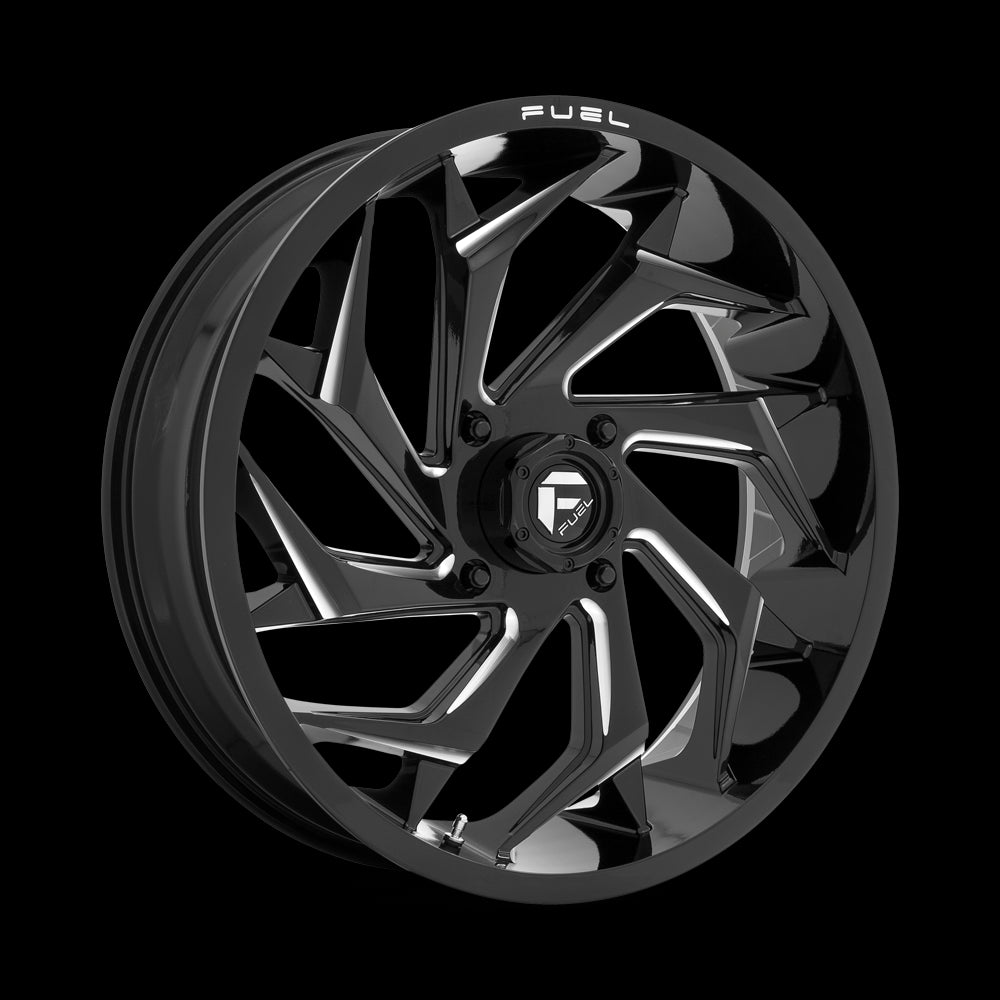 22X7 Fuel UTV D753 REACTION Gloss Black Milled 4X137 ET0 wheel/rim - 0