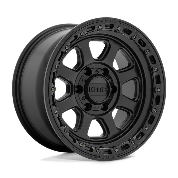 17X9 KMC KM548 CHASE Satin Black With Gloss Black Lip 6X135 ET0 wheel/rim