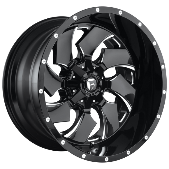 17X9 Fuel D574 Cleaver Gloss Black Milled 5X114.3/5X127 ET-12 wheel/rim