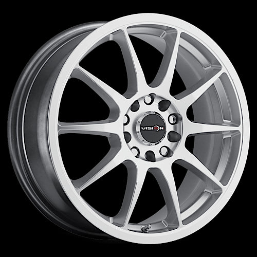 17x7 Vision 425 Bane Hyper Silver 5x114.3 5x120 5x4.5 5x ET38 Wheel Rim