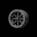 15X7 MSA Offroad LOK2 Satin Black w/ Matte Gray Ring Wheel/Rim 4x137 ET0-3
