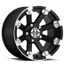 14x8 Vision 393 Lockout Matte Black Machined Lip 4x136 ET-10.2 Wheel Rim-2