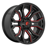 20X10 Fuel D712 RAGE Gloss Black Red Tinted Clear 8X170 ET-18 wheel/rim