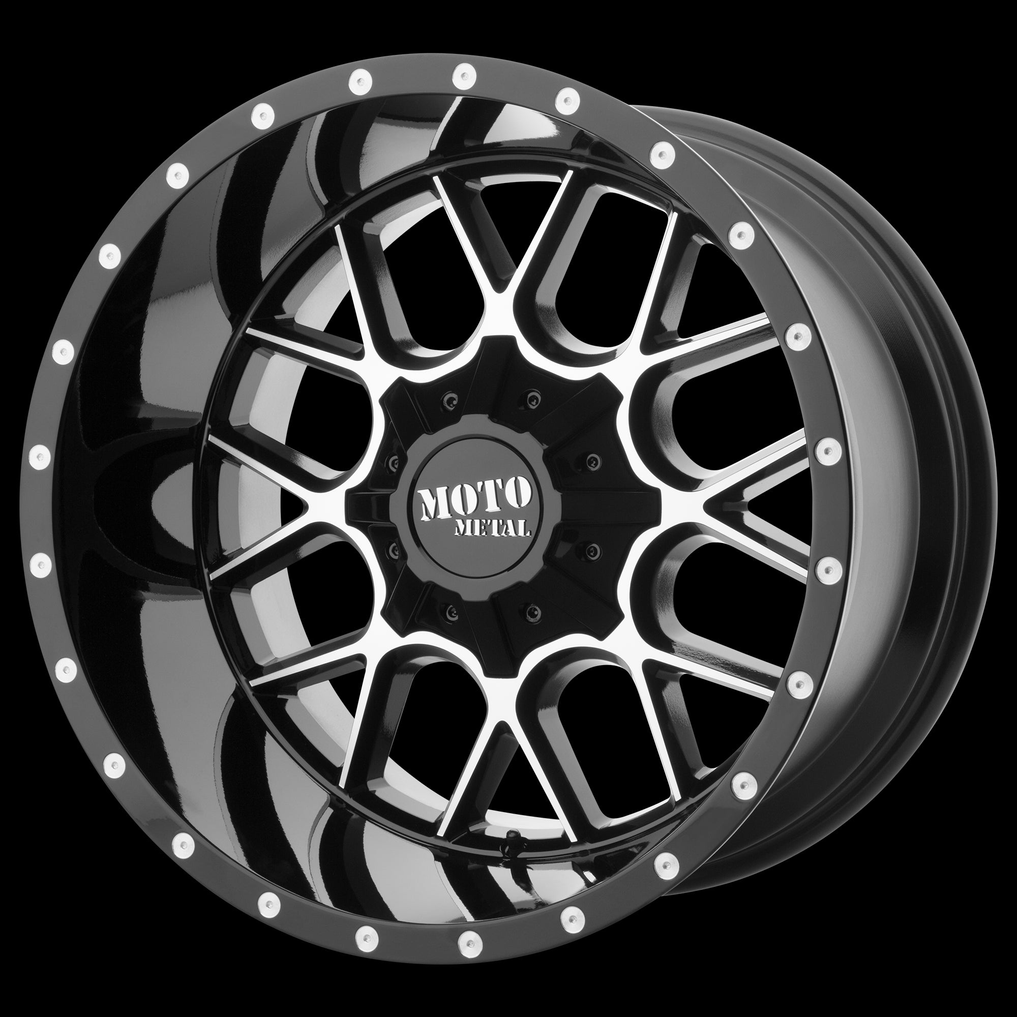 20X9 Moto Metal MO986 SIEGE G-BLK MACH 6X135/6X139.7 ET0 wheel/rim