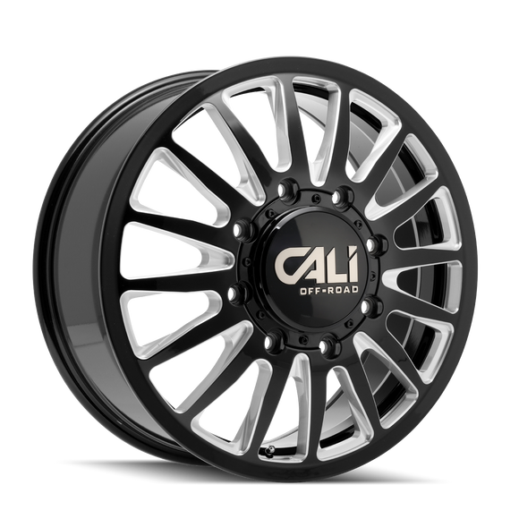 CALI OFF-ROAD SUMMIT DUALLY FRONT 9110 GLOSS BLACK/MILLED SPOKES 20X8.25 8-170 115MM 124.9MM