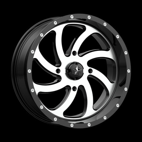 24X7 MSA Offroad Wheels Switch Machined Gloss Black Wheel/Rim 4x137 ET0