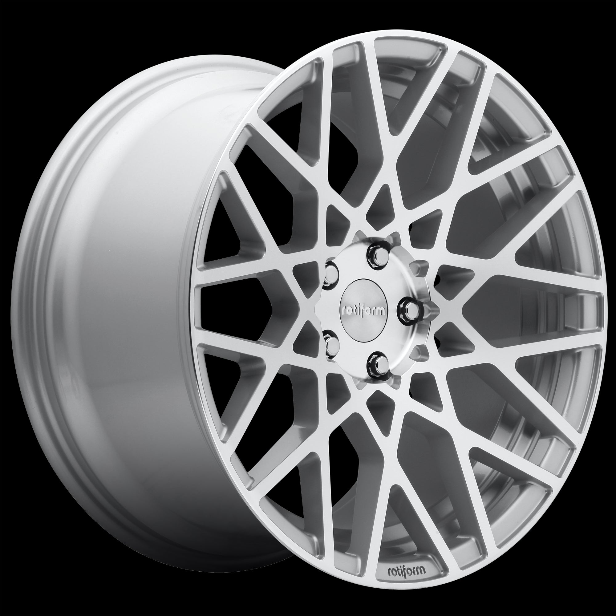 18X8.5 Rotiform BLQ Gloss Silver Machined 5x114.3 R110188565+38