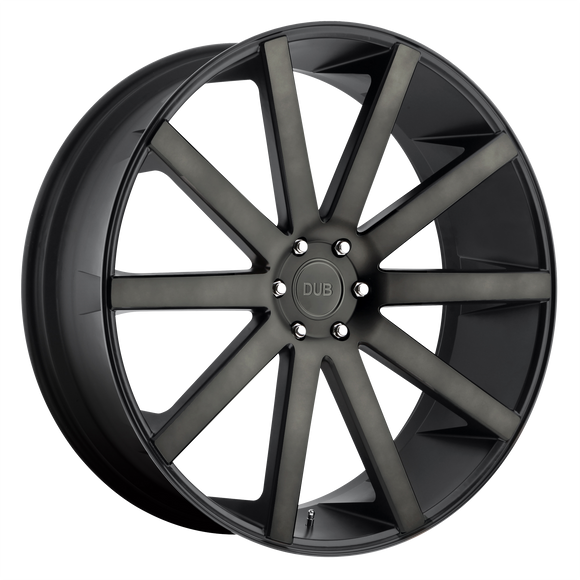 22x10.5 DUB Shot Calla Black & Machined Wheel/Rim 5x127 5-127 22-10.5
