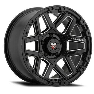 17x9 Mamba M23 Gloss Black/Machined Ball Cut 5x139.7 5x5.5 ET12 Wheel Rim