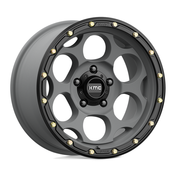17X8.5 KMC KM541 DIRTY HARRY Satin Gray With Black Lip 8X170 ET0 wheel/rim