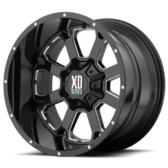 20X10 KMC XD Buck 25 Gloss Black Milled Wheel/Rim 5x139.7 20-10 5-139.7