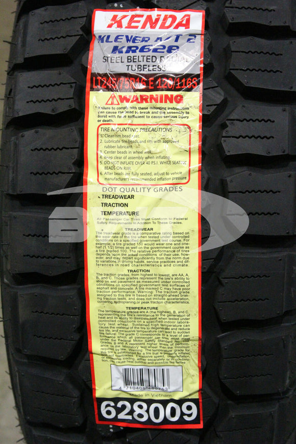 245/75R16 Kenda Klever AT2 KR628 120/116S RBL E 245 75 16 2457516