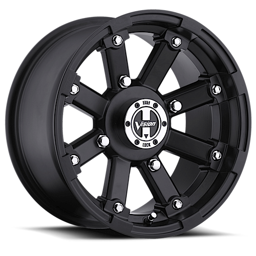 12x8 Vision 393 Lockout Matte Black 4x156 ET-10.2 Wheel Rim