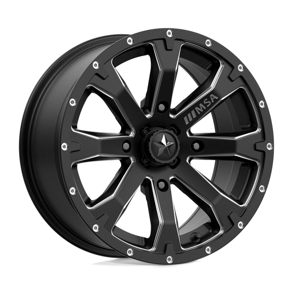 15X7 MSA OFFROAD WHEELS M42 BOUNTY Satin Black Milled 4X110 ET10 wheel/rim