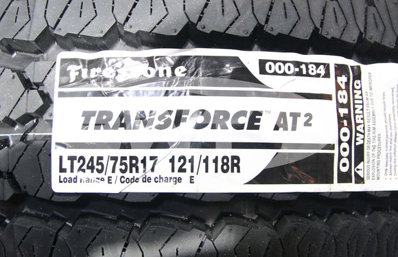 LT245/75R17 Firestone Transforce AT2 121R OWL E 245 75 17 2457517