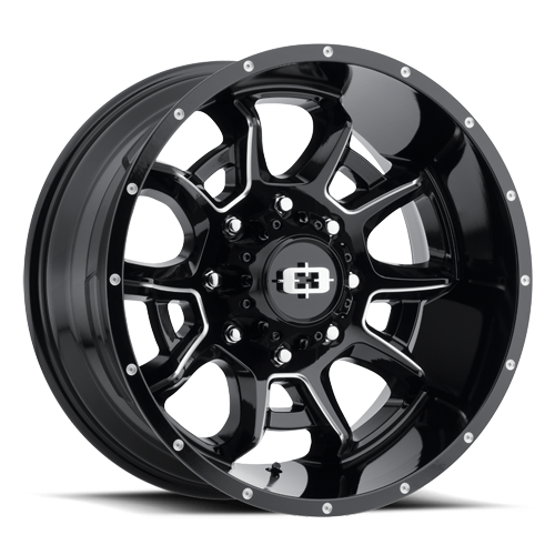 20x10 Vision 415 Bomb Gloss Black Milled Spoke Wheel 5x139.7 ET-25 CB108