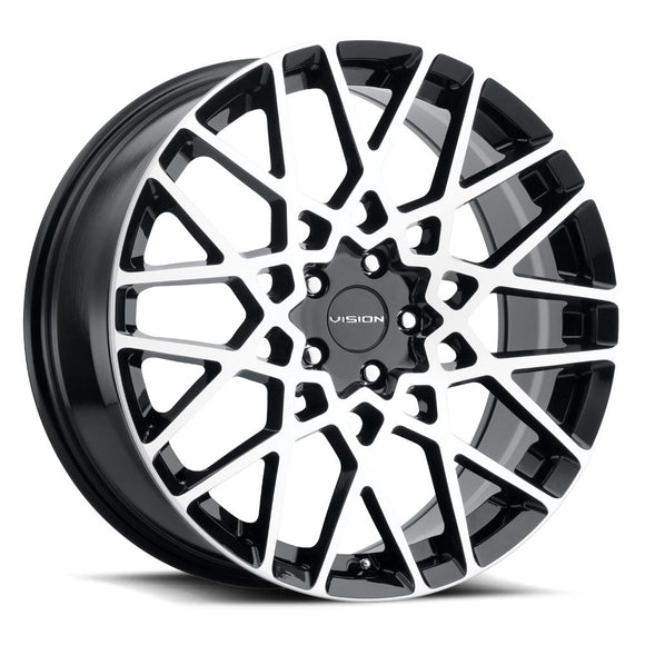 17x8 Vision 474 Recoil Black Machined Face 5x114.3 5x4.5 ET38 Wheel Rim