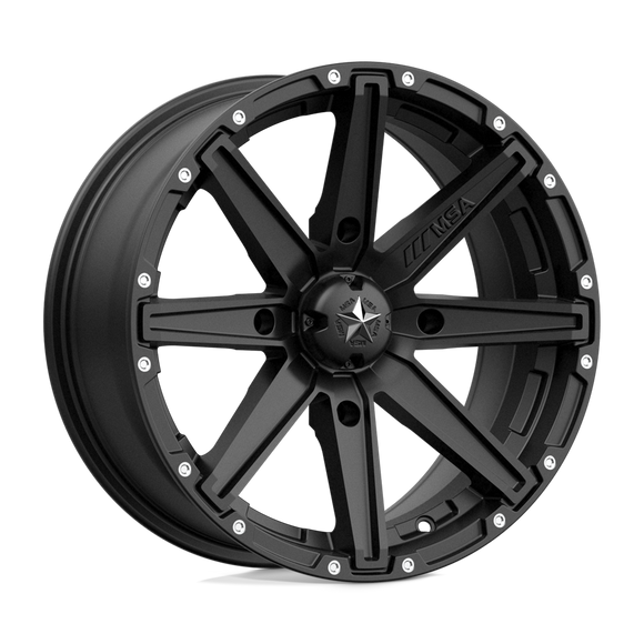 16X7 MSA Offroad Wheels Clutch Satin Black Wheel/Rim 4x137 ET10