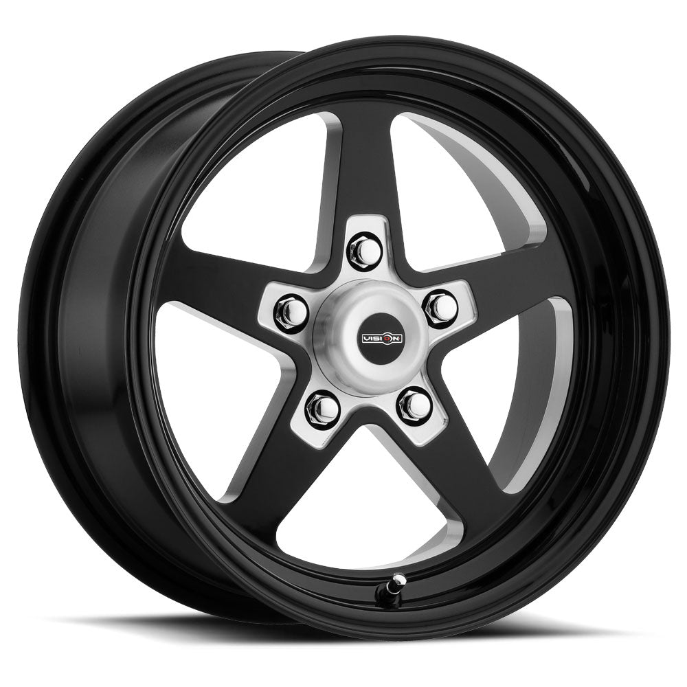 15x7 Vision 571 Sport Star II Black Milled 5x120.65 5x4.75 ET0 Wheel Rim - 0