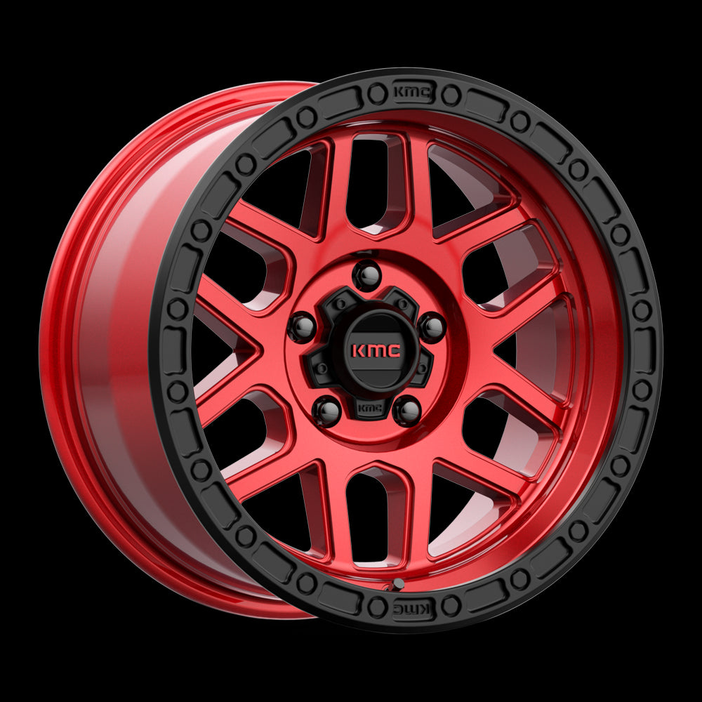 17X9 KMC KM544 MESA Candy Red With Black Lip 5X127 ET-12 wheel/rim