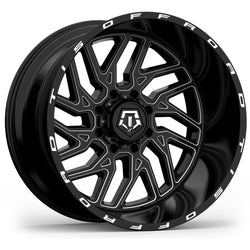 20x8.25 TIS 544BM Gloss Black Milled 8x210 ET127 Wheel Rim - 0