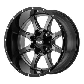 20X10 Moto Metal MO970 Gloss Grey Gloss Black Lip Wheel/Rim 5x127 20-10 - 0
