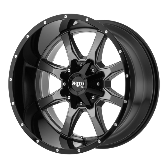 20X10 Moto Metal MO970 Gloss Grey Gloss Black Lip Wheel/Rim 5x127 20-10