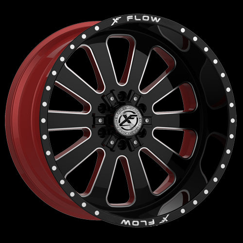 24x12 XFX Flow XFX-302 Black/Milled 5x127/139.7 ET-44 wheel/rim