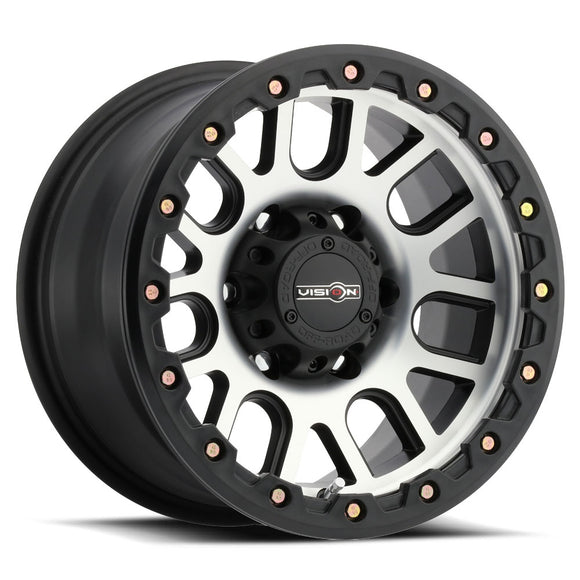 17x9 Vision 111 Nemesis Matte Black Machined Face Wheel 5x127 ET-12 CB71.5
