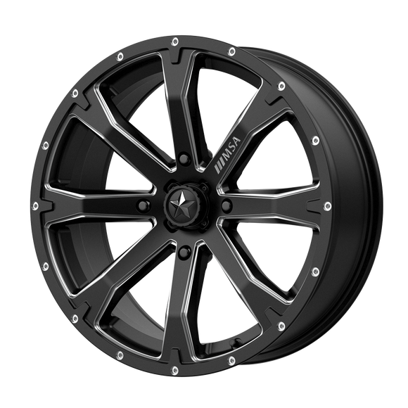 18X7 MSA OFFROAD WHEELS M42 BOUNTY Satin Black Milled 4X156 ET10 wheel/rim