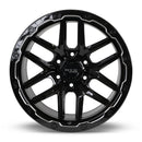 18x9.5 RTX Volcano Gloss Black Milled Edge 6x139.7 ET-10 wheel/rim-2