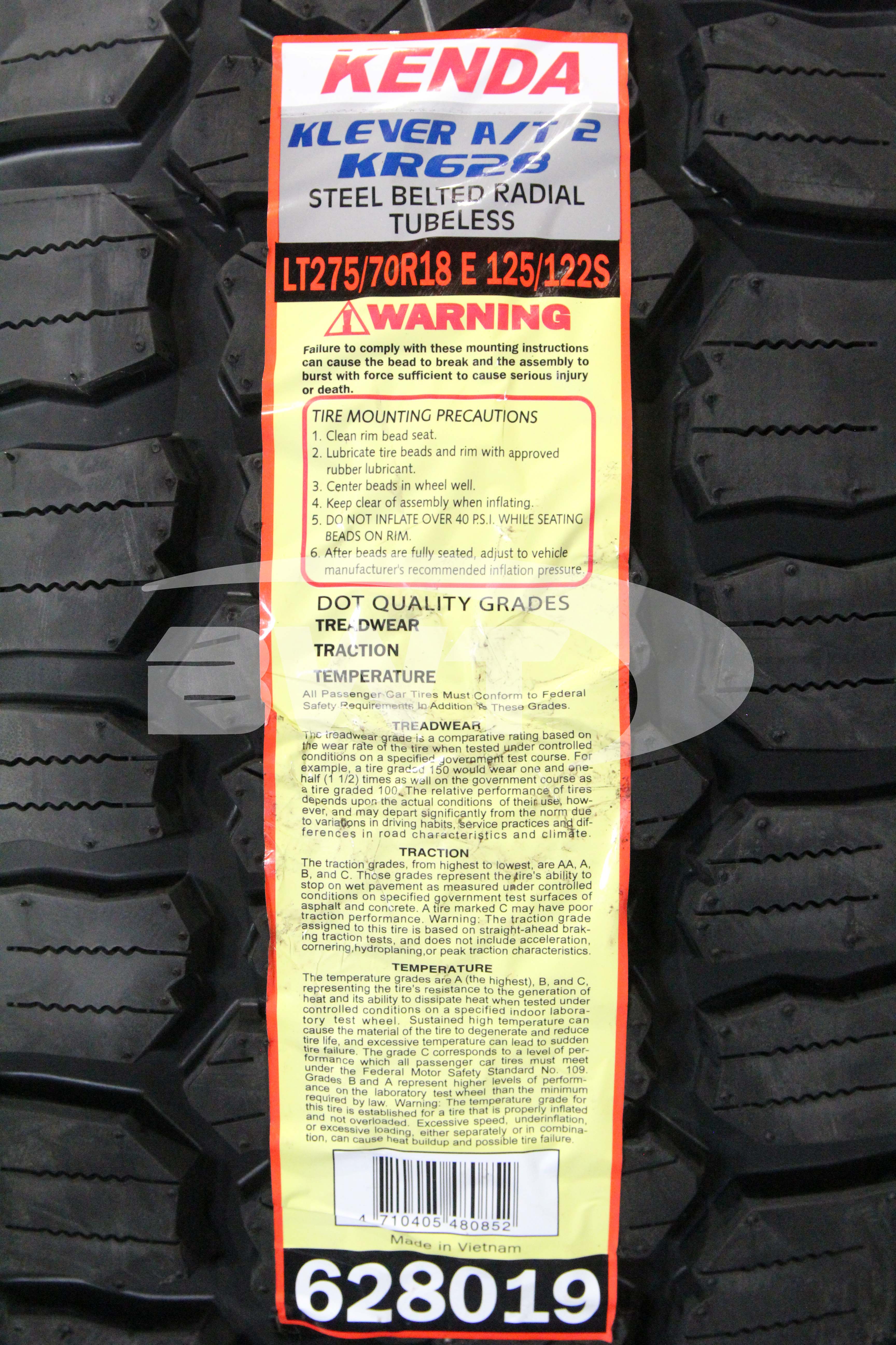 Kenda Klever A/T 2 Tire(s) 275/70R18 125S LRE RBL 2757018