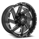 22x12 XF Off-Road XF-205 Gloss Black & Milled 5x127/139.7 ET-44 wheel/rim-1