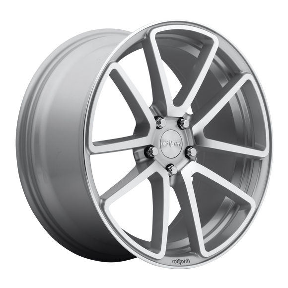 18X8.5 Rotiform R120 SPF Gloss Silver Machined 5X112 ET45 wheel/rim
