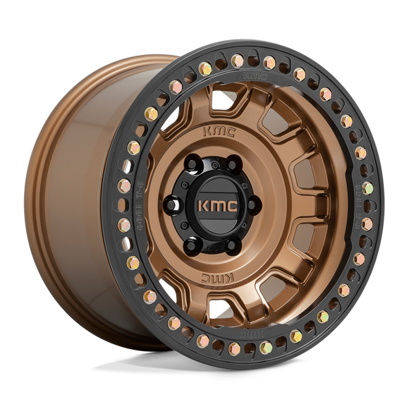 17X9 KMC KM236 TANK Beadlock Matte Bronze 6X139.7 ET-15 wheel/rim