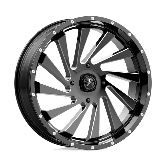 20X7 MSA OFFROAD WHEELS M46 BLADE Gloss Black Milled 4X156 ET0 wheel/rim