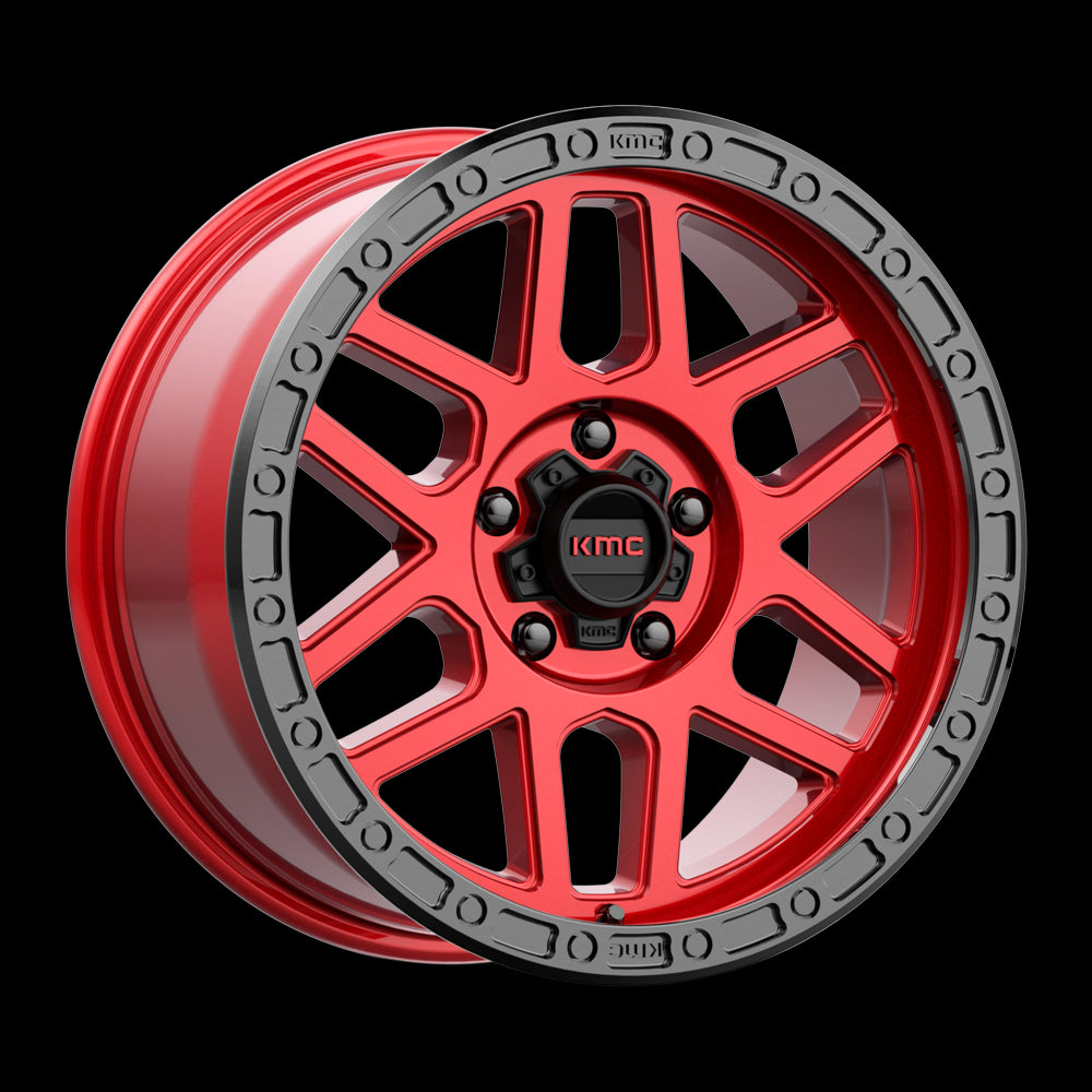 17X9 KMC KM544 MESA Candy Red With Black Lip 5X127 ET-12 wheel/rim