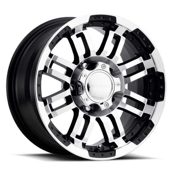15x7.5 Vision 375 Warrior Black Machined 5x120.65 5x4.75 ET-12 Wheel Rim