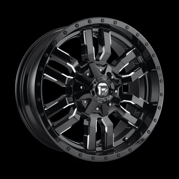17X9 Fuel D595 SLEDGE Gloss Black Milled 5X114.3/5X127 ET-12 wheel/rim