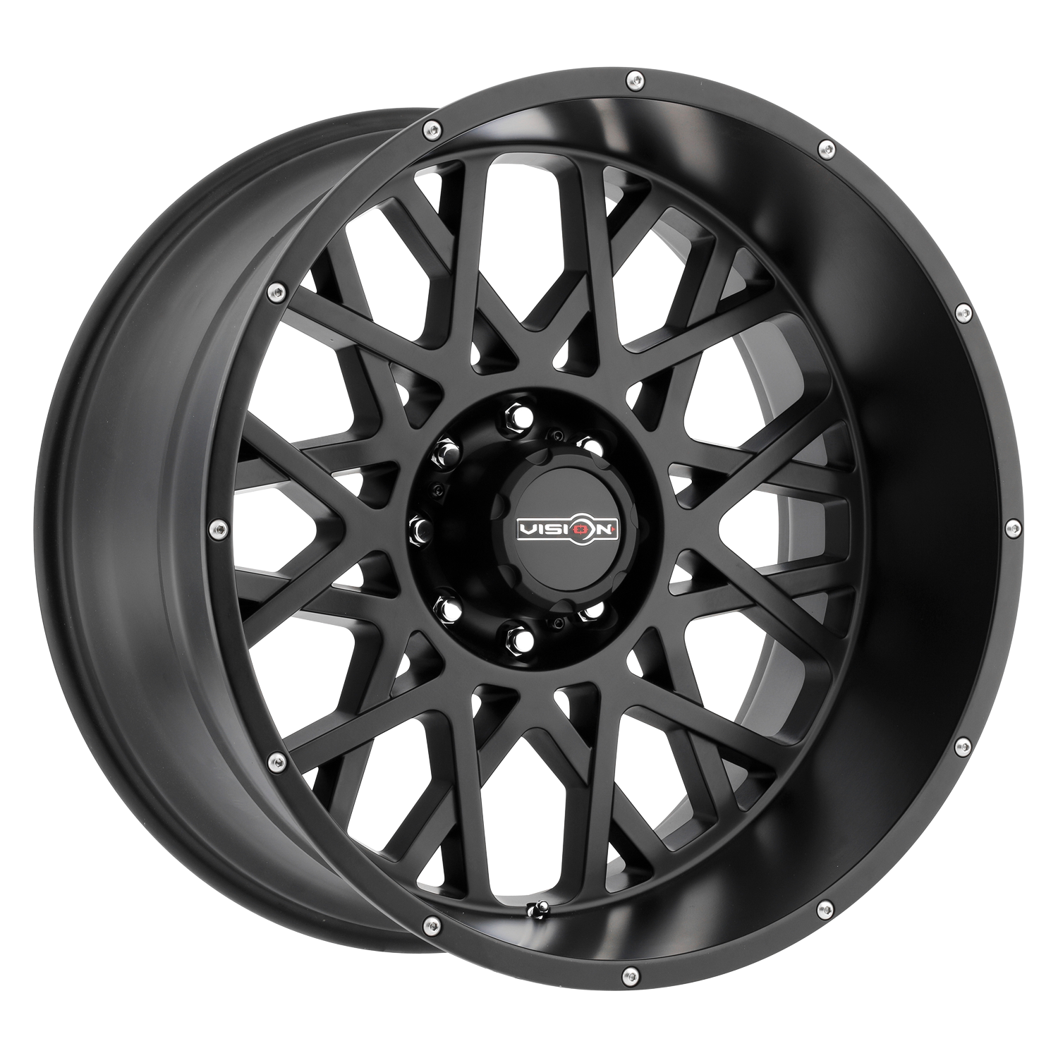 20x12 Vision 412 Rocker Satin Black Wheel 8x180 ET-51 CB124.2