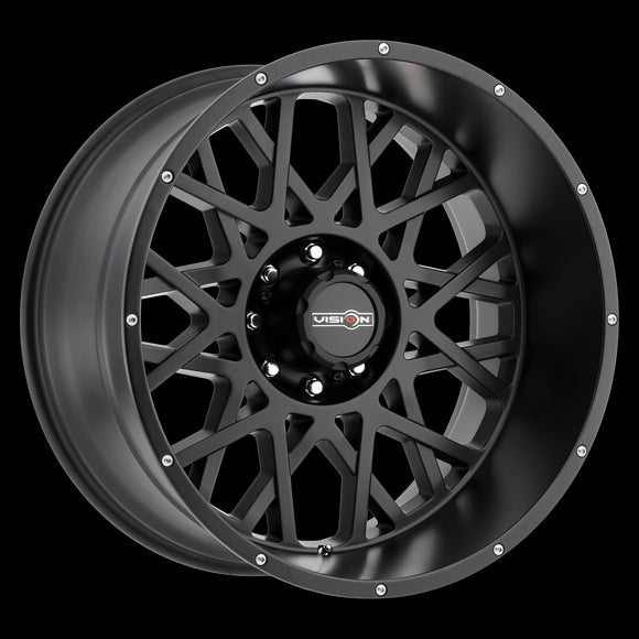 20x12 Vision 412 Rocker Satin Black Wheel 8x180 ET-51 CB124.2